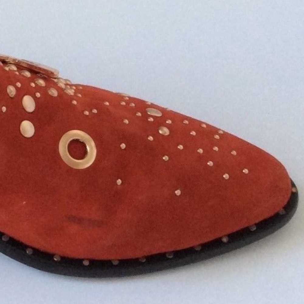 Ivy Kirzhner Stardust Red Suede Ankle Boots - Picture 7 of 8
